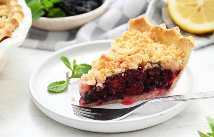 a slice of Berry Crumble Pie