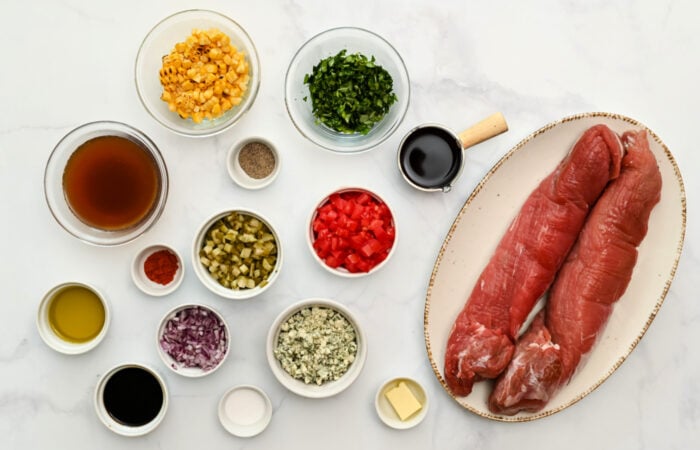 ingredients to make Bruschetta Pork Tenderloin (with Balsamic Sauce)