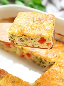a serving of Cottage Cheese Egg Bake