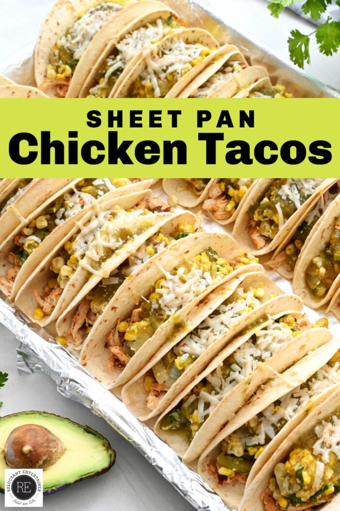 sheet pan chicken tacos baked with cheese