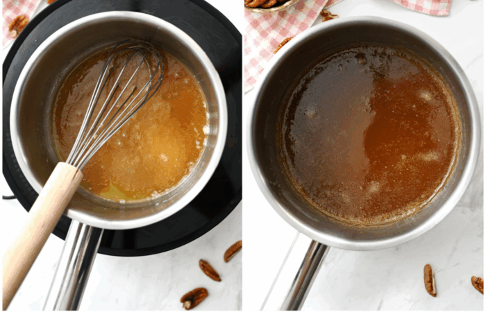 making caramel glaze