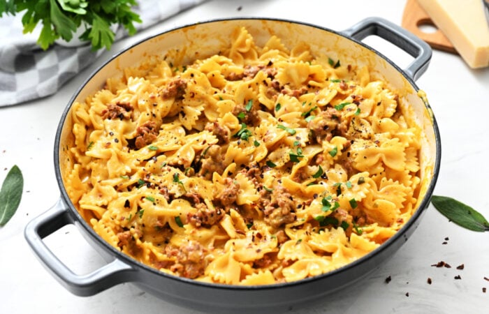 pasta in braiser