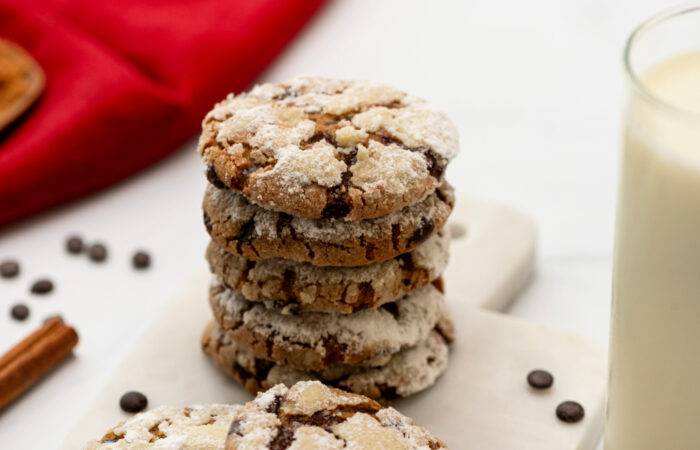 stack of Chocolate Chip Crinkle Cookies