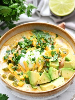 white chili with avocado