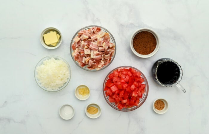 ingredients to make bacon jam