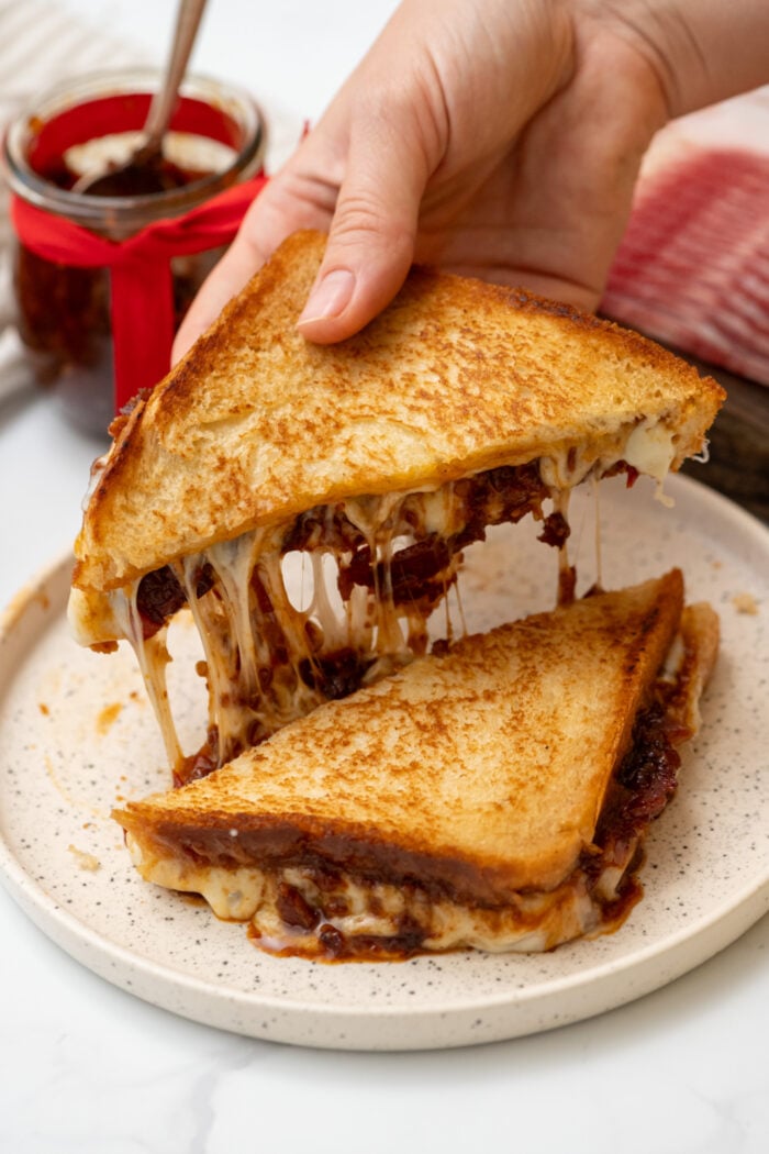 bacon jam on a grilled cheese