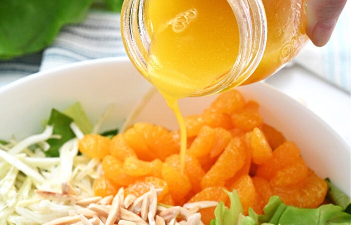 pour orange juice concentrate salad dressing