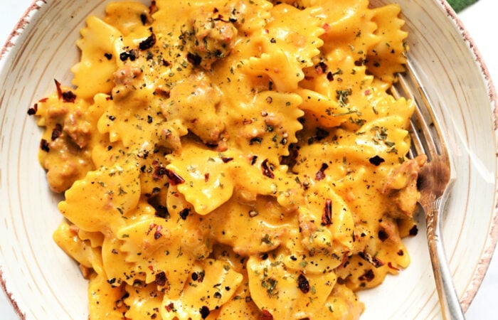 serving of Creamy Italian Sausage Pasta
