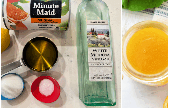 ingredients to make orange juice concentrate dressing