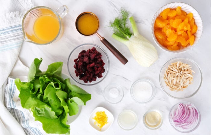 ingredients to make an orange salad