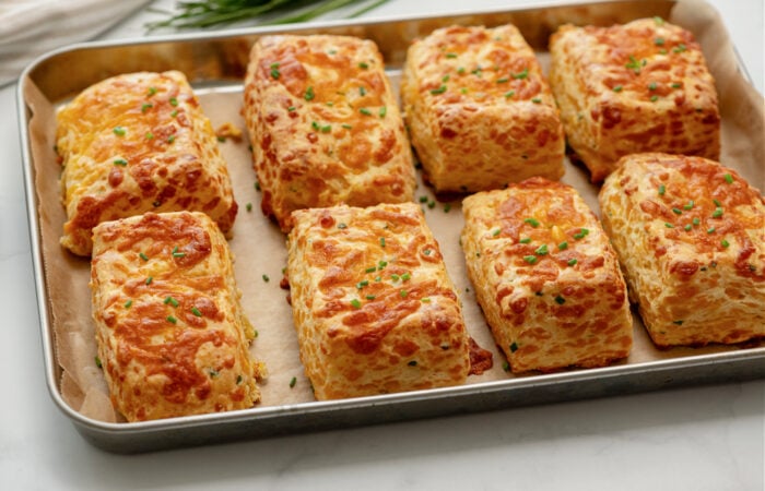 a pan of cheesy scones