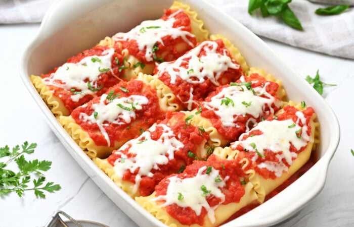baked Vegetarian Lasagna Roll-Ups (with Cottage Cheese)