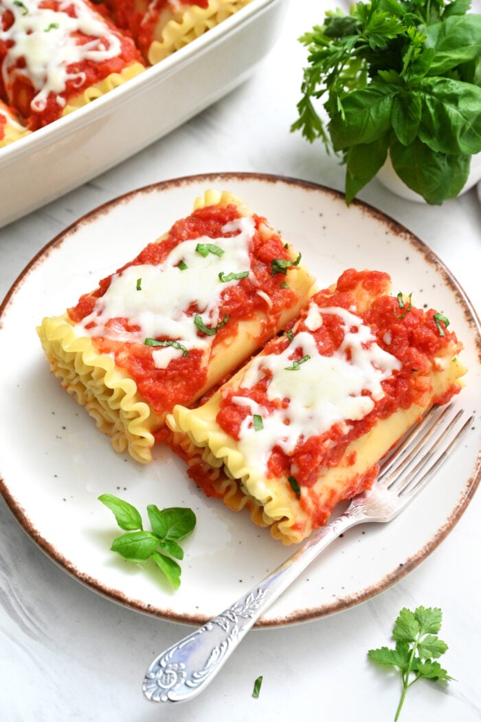 delicous skinnytaste Vegetarian Lasagna Roll-Ups