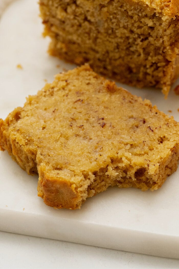 a slice of pear bread