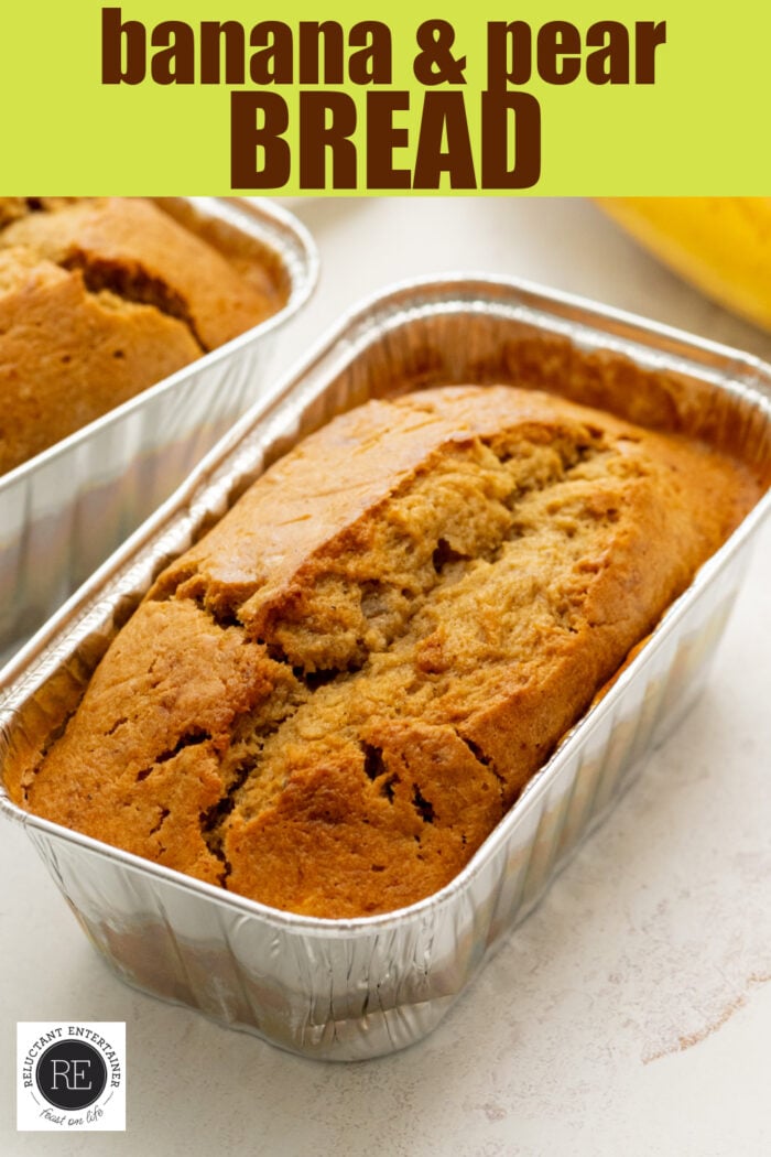 loaves of banana and pear bread