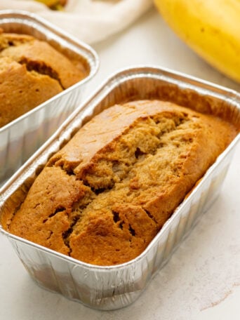 banana bread in loaf pans