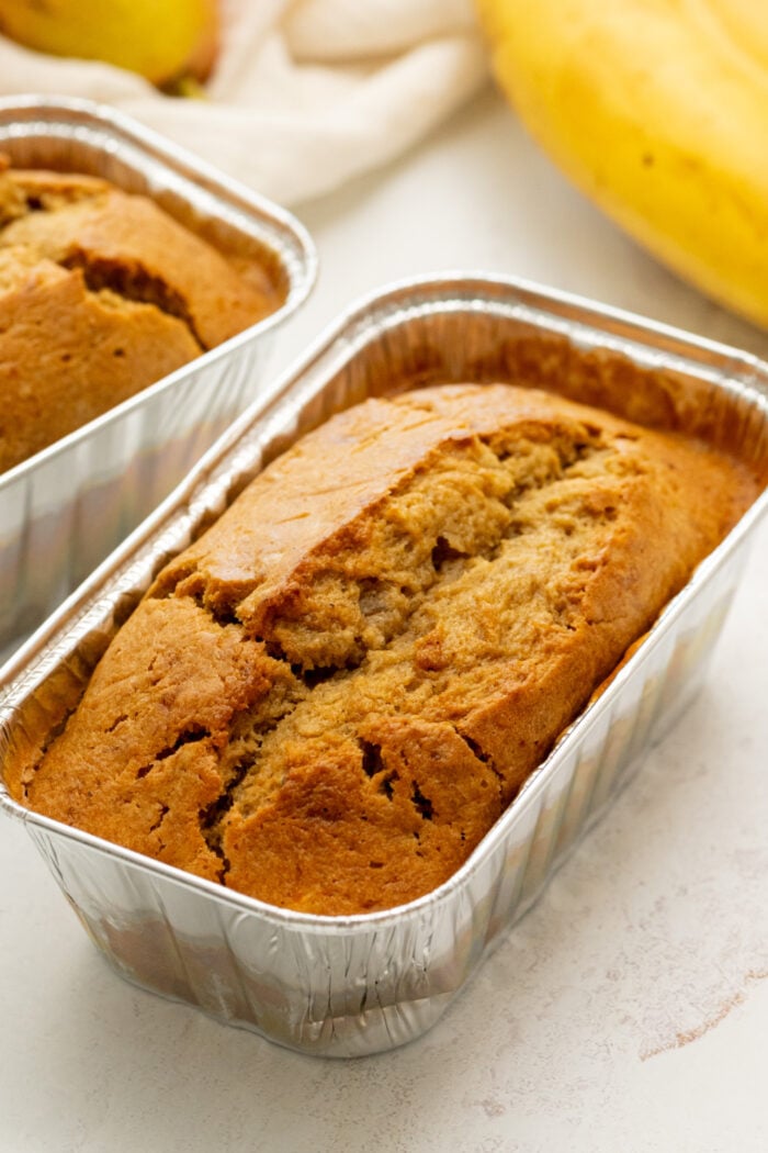 banana bread in loaf pans