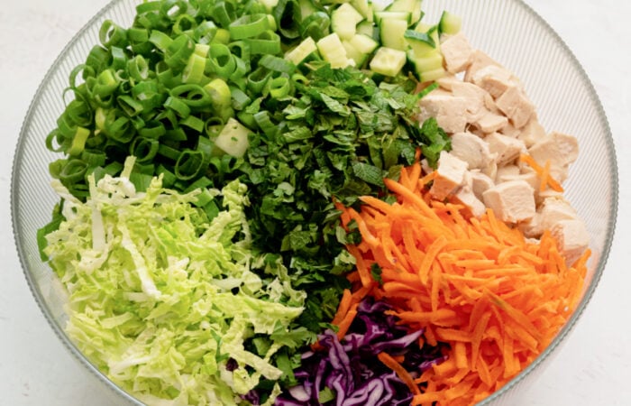 deconstructed salad ingredients