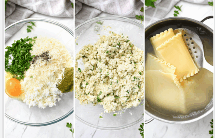 cottage cheese filling and lasagna noodles