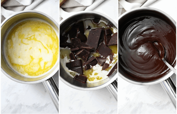 melting the butter and chocolate