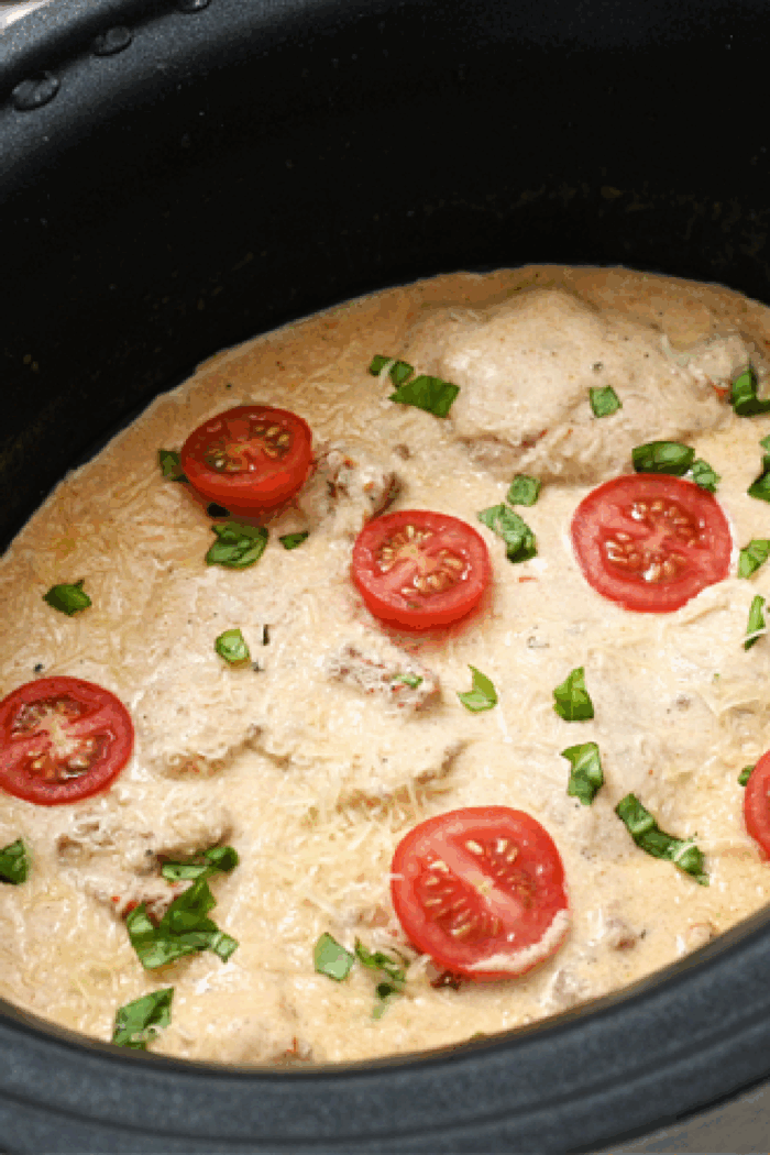 a crock pot with marry me chix