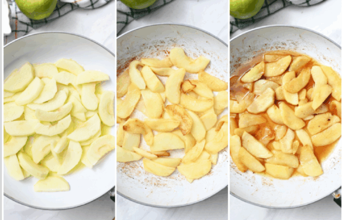 preparing apple slices