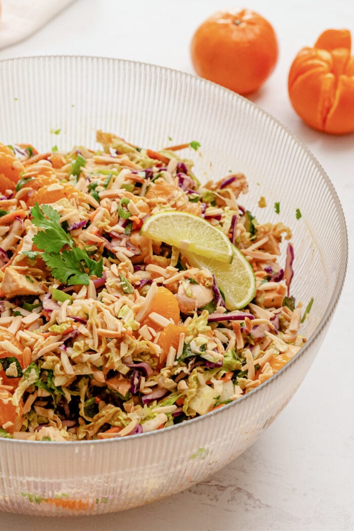 a chicken salad with cabbage