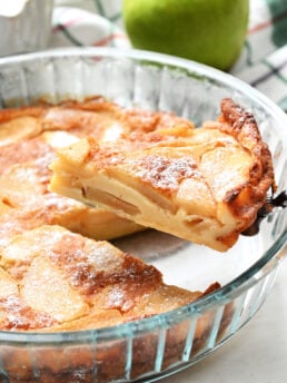 serving of French Apple Flan
