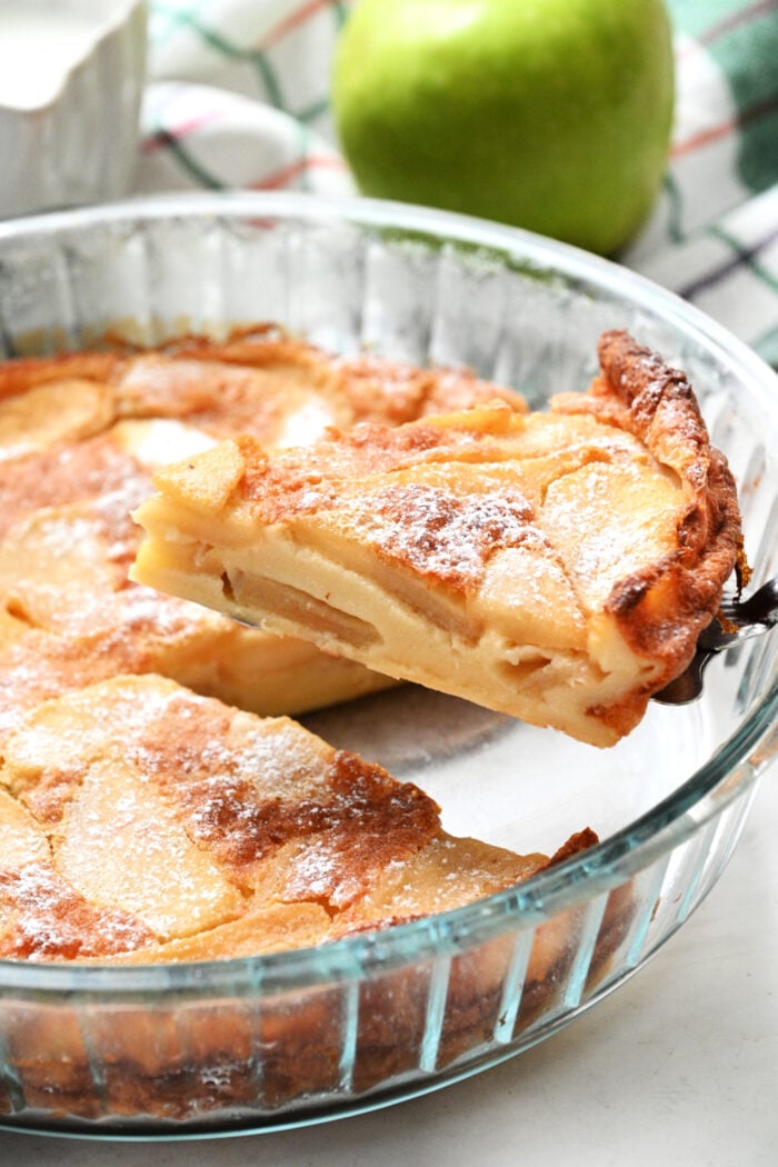 serving of French Apple Flan