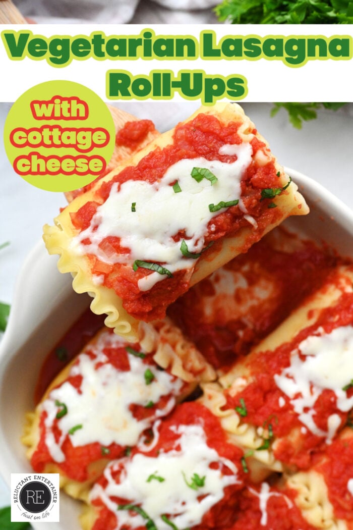 Vegetarian Lasagna Roll-Ups (with Cottage Cheese)