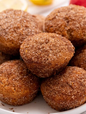 muffins rolled in cinnamon and sugar
