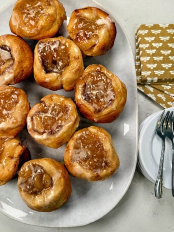 platter of Cinnamon Roll Pies