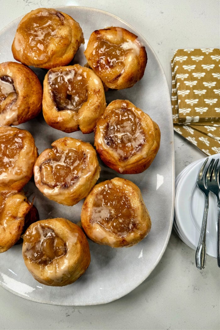 platter of Cinnamon Roll Pies