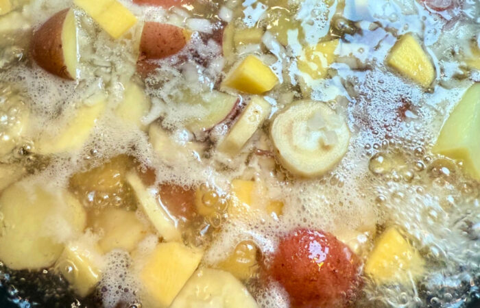 boiling root veggies