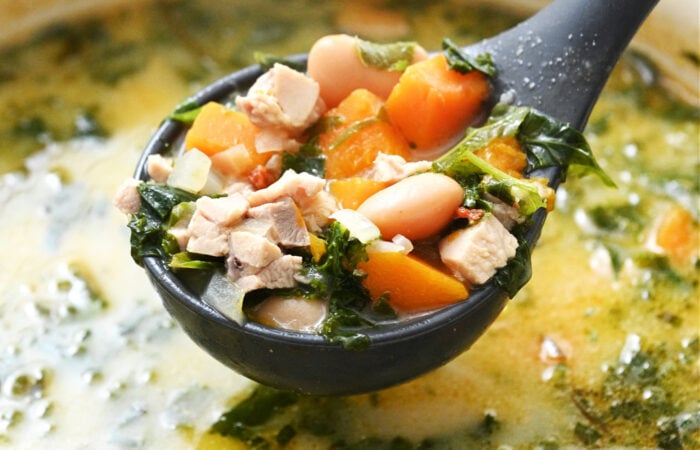 ladle of chicken soup