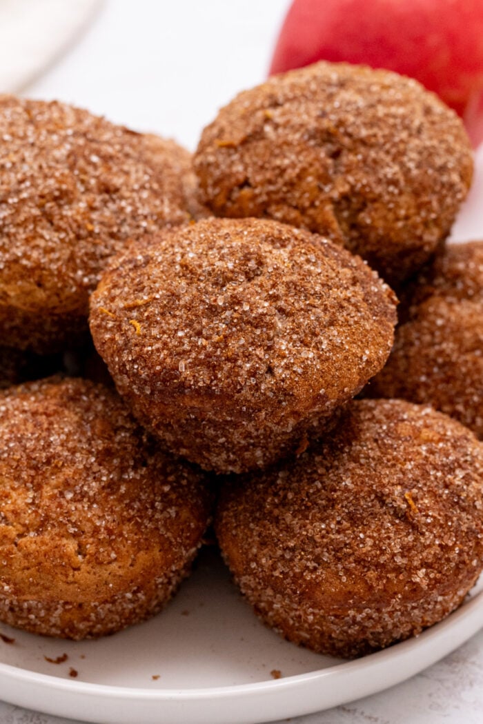 Apple Cider Muffins stacked for serving