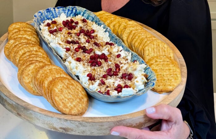 a serving of Boursin Appetizer (with Hot Honey)