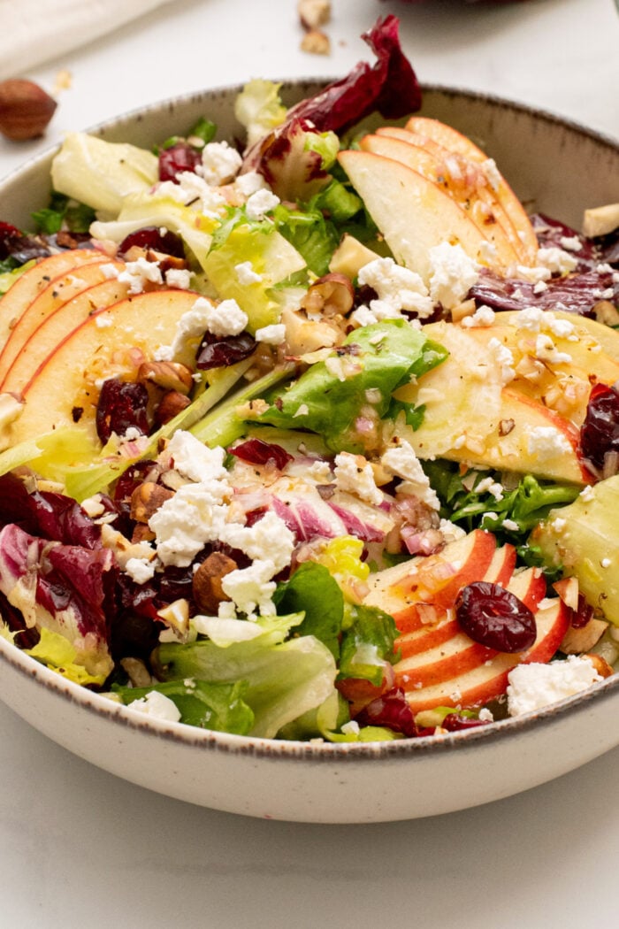 green salad with dressing