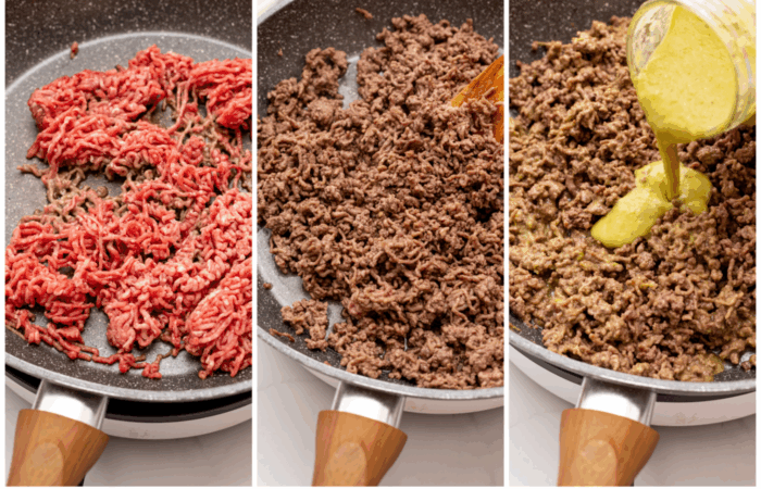 cooking ground beef for enchiladas