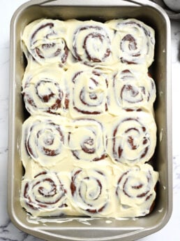 12 Protein Cinnamon Rolls in 9x13 pan