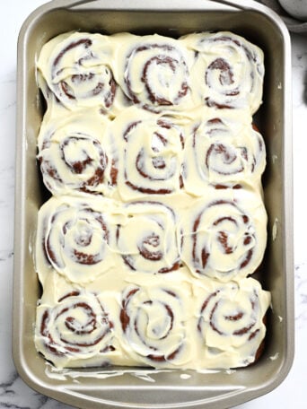 12 Protein Cinnamon Rolls in 9x13 pan