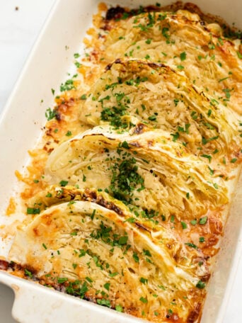 wedges of roasted cabbage