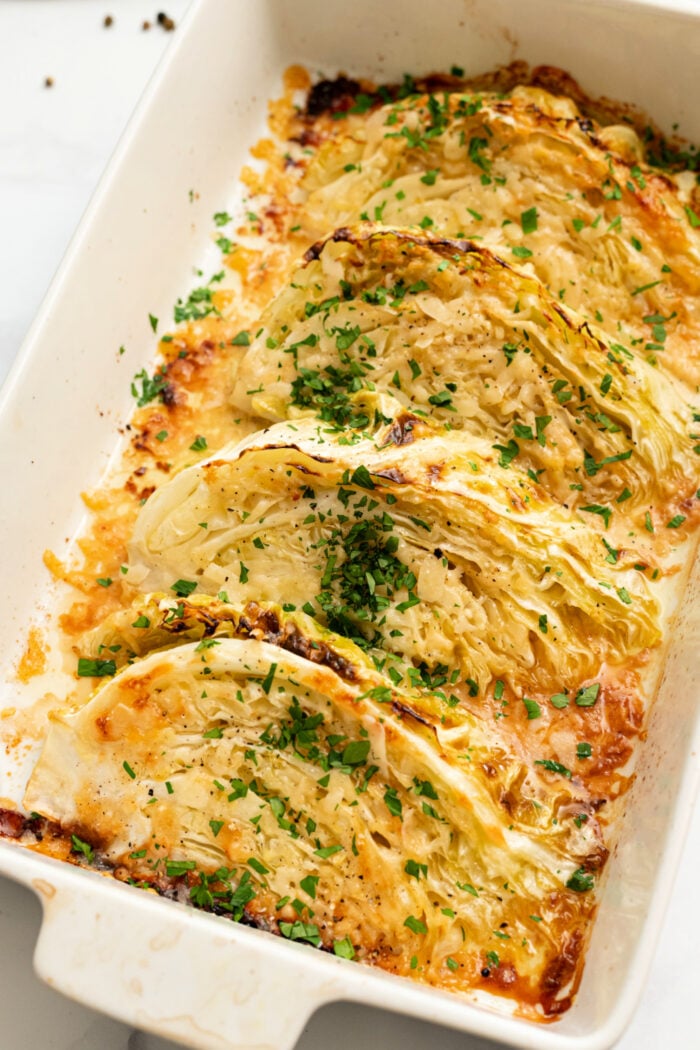wedges of roasted cabbage