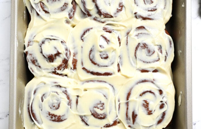 Protein Cinnamon Rolls with frosting