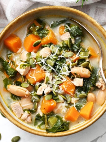 butternut chicken and white bean soup