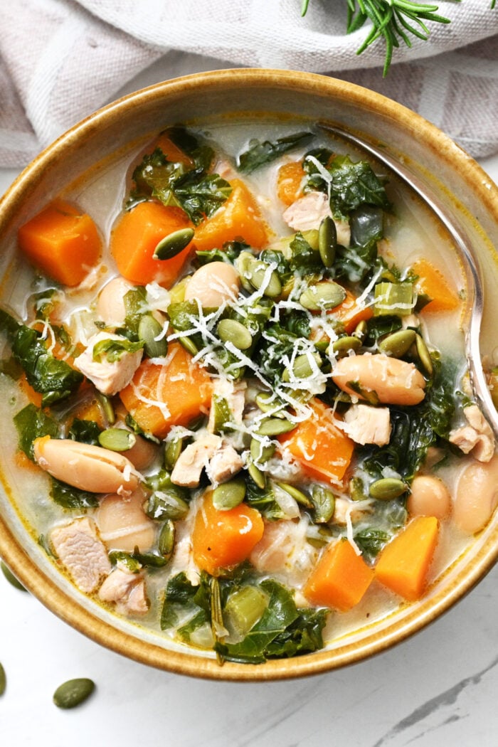 butternut chicken and white bean soup