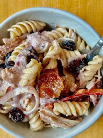 a serving of Thanksgiving Pasta Salad