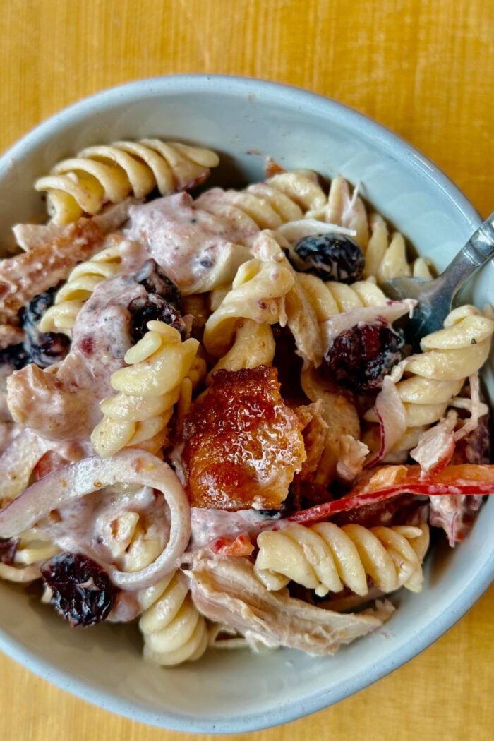 a serving of Thanksgiving Pasta Salad