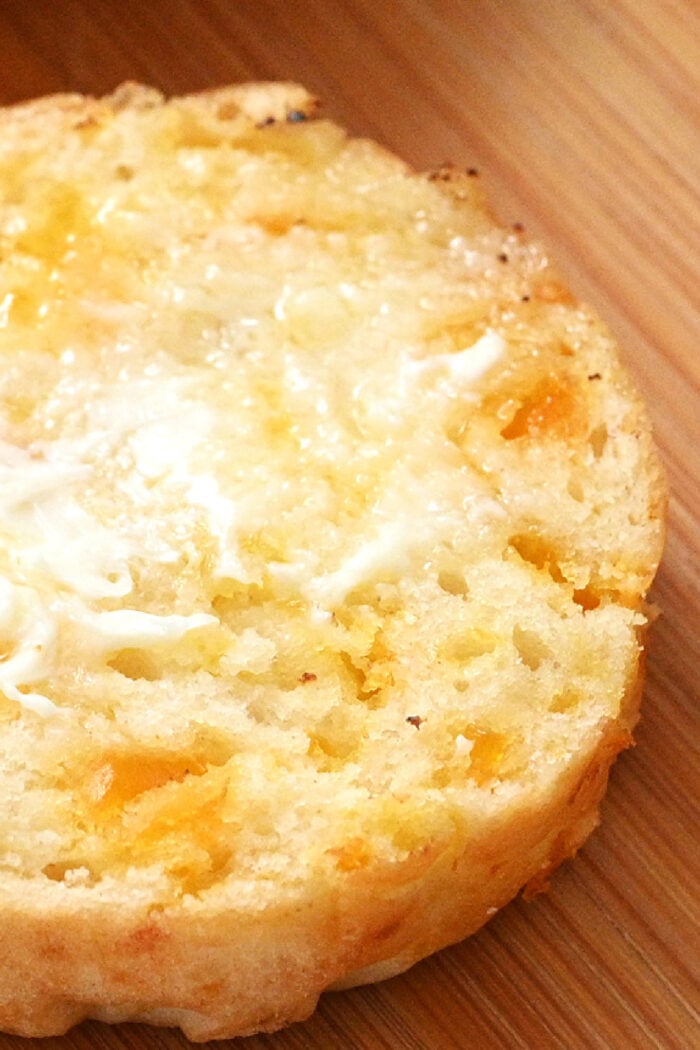 melted butter on roll