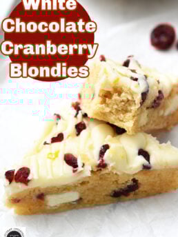 White Chocolate Cranberry Blondies recipe